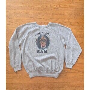Vtg Monkey Jungle Zoo Miami Florida Crewneck Sweatshirt Size XL